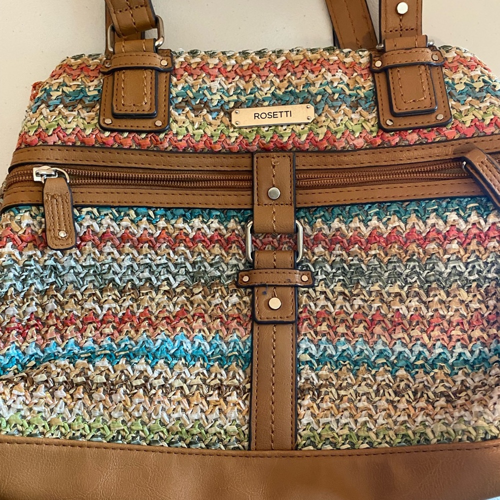 ROSETTI LADIES PURSE STRAW FABRIC LIKE NEW